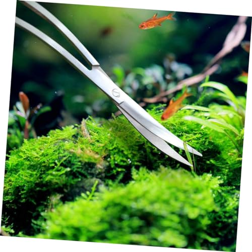 GALPADA Stainless Steel Wave Scissors for Aquatic Plants Ergonomic Aquascaping Tool for Aquarium and Potted Plant Care Rustproof Design for Precise Trimming and Maintenance