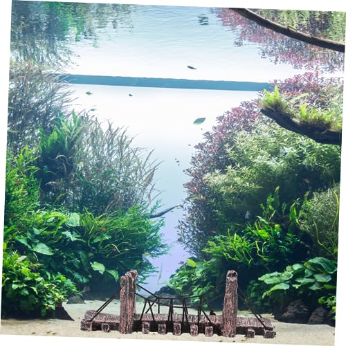 balacoo Aquarium Landscaping Ornaments Large Resin Rope Bridge Fish Tank Decorations Easy to Clean for Home/Office Decor Random