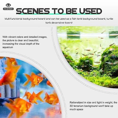 FOMIYES Aquarium Background 3D Fish Tank Background 45X30X5CM Reptile Tank Backdrop