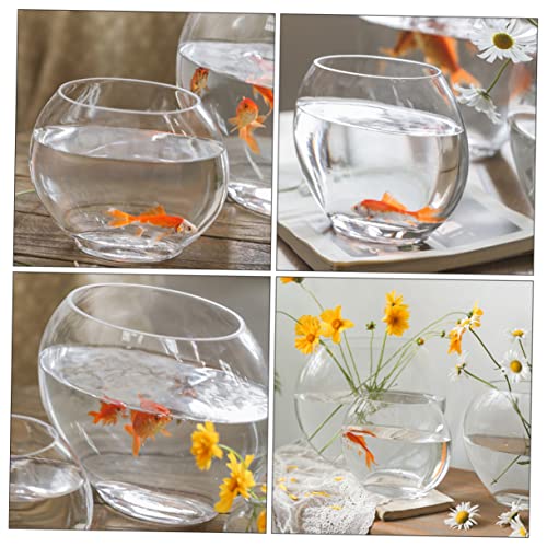 Transparent Fish Tank Desktop Aquarium Delicate Shape for Home Office Decor Space-Saving Design for Betta Fish - size: 19.5X16cm