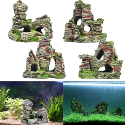 Fish Tank Rockery Ornament Mountain View Resin Bridge for Aquarium Decor (A) - size: size:a