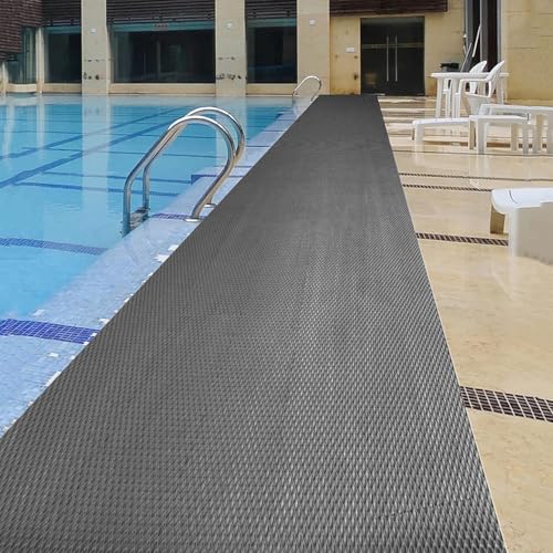 Drainage Non-Slip Floor Mat 4'x10' - Heavy Duty PVC Rubber Wet Area Mat for Restaurant Kitchen Pool Deck Bar-Waterproof, Easy to Clean, Anti-Fatigue, Industrial Grade Safety Mat,Grey - color: Grey, size: 4x10FT