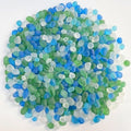 Glass Stones, 0.85LB/385g Mix Blue Green White Glass Rocks for Vase, Aquarium Pebbles for Fish Tank, Sea Glass Rocks for Vase Filler Craft - color: Sea Glass