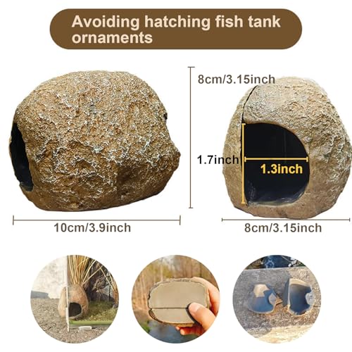 Aquarium Decor Ornaments,Magnetic Detachable Fish Tank Decorations Hideout,Resin Fish House for Betta Fish Tank Decor,Shrimp Tank Accessories Cichlid Caves for Aquarium