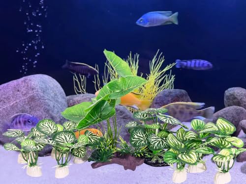 Betta Fish Tank Decor 12 Pack Silk Aquarium Plants for Aquarium Decoration and Pet Hiding