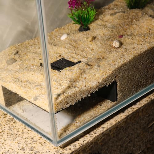 Aquarium Undergravel Fish Tunne Hide Cave Corner Tank Decorations Under Gravel Viewing Tunnel Fish Cave for Aquarium Hideout (Black,Style 8) - color: Black, style: Style 8