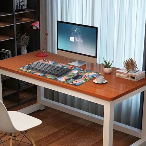 Garden Party Flowers Desk Pad Mouse Pad,Large Floral Mouse Mat with Stitched Edges,Non-Slip Rubber Base Mousepad for Office PC Keyboard Laptop and Home Work Desk Mat(27.5X11.8 in) - color: Garden Party