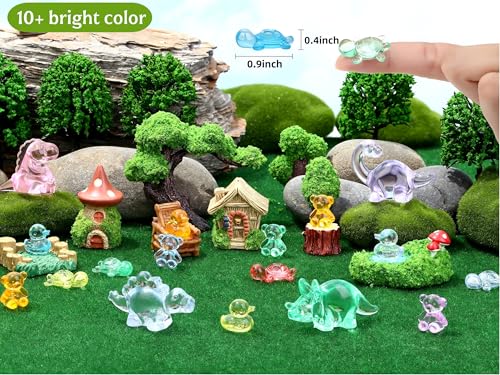200PCS Mini Resin Turtles Animals Little Figures Bulk to Hide Tiny Plastic Miniature Turtles for Easter Egg Fairy Garden Micro Landscape Aquarium DIY Craft Decor Vase Filler Gifts Party Favors - size: Turtle (200PCS)