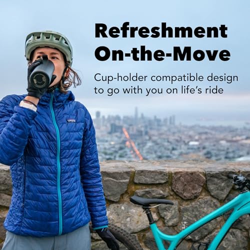 MiiR Flip Traveler 16oz | Double-Wall Vacuum Insulated with Flip Lid, BPA-Free Stainless Steel Construction, Insulated Tumbler for Hot or Cold Drinks - color: Basal Gray, size: 16 Ounces