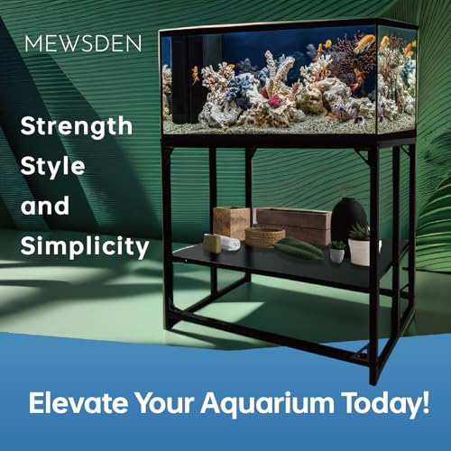 Fish Tank Stand, 40 Gallon Heavy Duty Metal Aquarium Stands, Reptile Tank, Turtle Tank, Breeder Tank Stand, 660LBS Capacity Terrarium Stand Rack with 2-Tier Storage Shelves (Black, 36.5"x18.5"x29.5") - color: Black, size: (40 Gallon)36.5"x18.5"