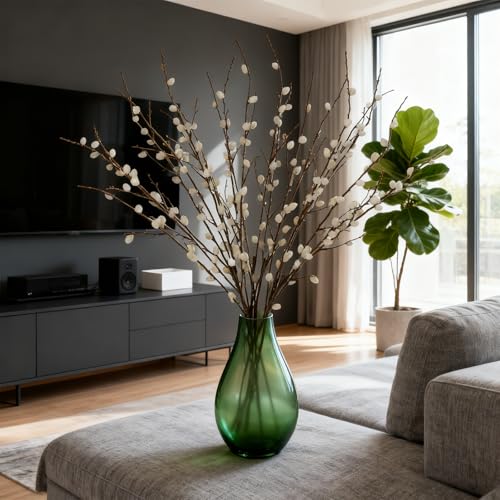 4Pcs 31.4Inch Artificial Pussy Willow Branches for Vases Faux Pussy Willow Stems for Home Wedding Centerpieces Arrangements Party Garden Decor - color: 31.4inch White, size: 4 PCS