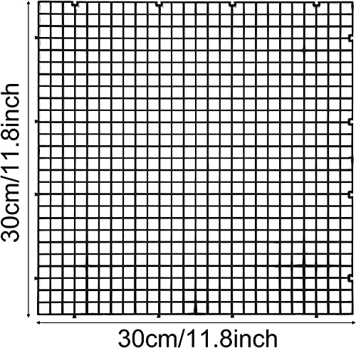 ALEGI 12 Pcs Aquarium Fish Tank Divider Plastic Egg Crate Aquarium Filter Bottom Tray Grid Isolation Board Partition Net Pane Separator (L 12pcs Black) - size: L 12pcs Black