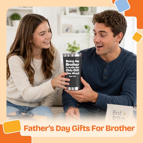 NewEleven Funny Fathers Day Gift For Brother - Birthday Gift For Big, Little Brother, Siblings, Brothers In Law - Funny Gag Gifts For Young Men, Teen Boys - 20 Oz Tumbler - color: Being brother black