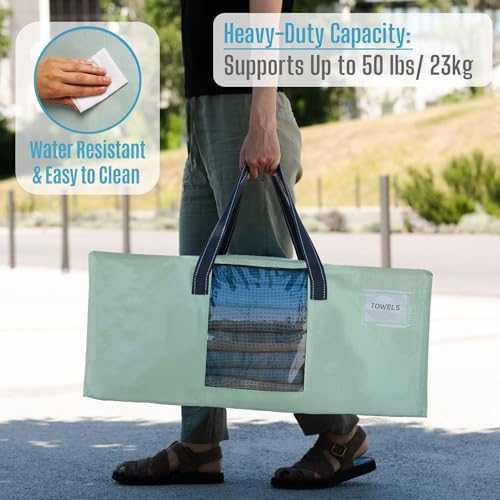 VENO 10 Pack Heavy Duty Moving Bags, Packing Bags with Clear Window, Alternative to Moving Boxes, Storage Bins for Clothes, Blankets, Comforters, College Dorm Essentials(Shiny Light Green,10 Pack) - color: Shiny Light Green, size: 10 Pack