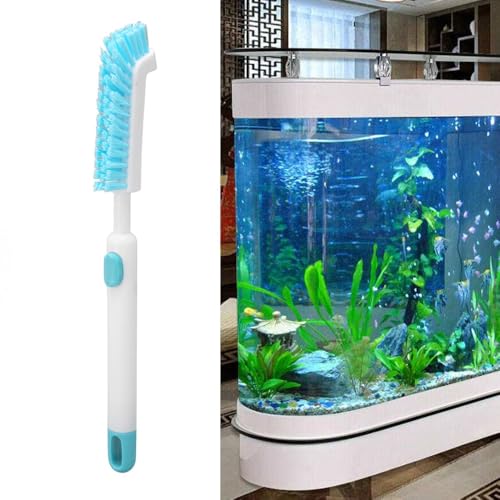 Blue ABS Fish Tank Cleaning Brush Multi-Function Cleaning Moderate Hardness Retractable Aquarium Care Brush