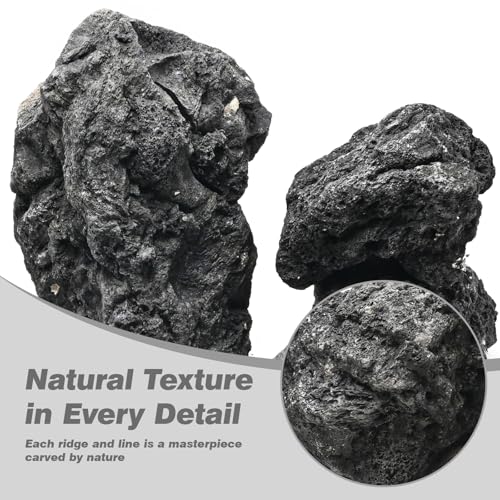 Black Lava Rocks 10lb Natural Volcanic Stones for Aquarium Fish Tank Fire Pit Succulent Planters Bonsai Garden Aquascaping Decor,6-8 Pcs 4-7 inches - size: 10LB(6-8pcs)4-7in.