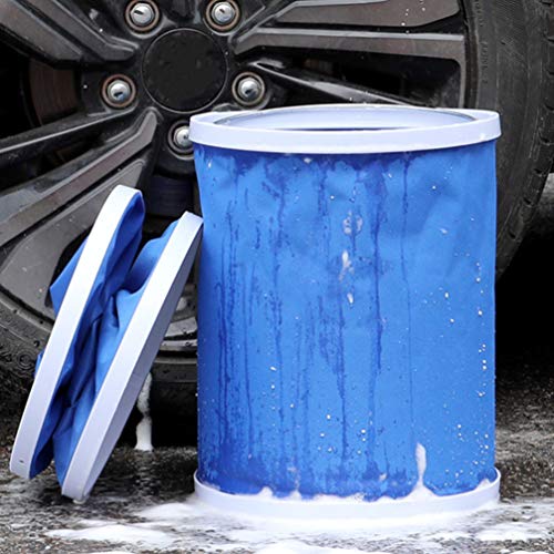 Wakauto Collapsible Water Bucket Folding Bucket Portable Water Storage Container Wash Basin Foot Bath Tub for Fishing Camping Travel Gardening Blue 9L - color: Blue 11l