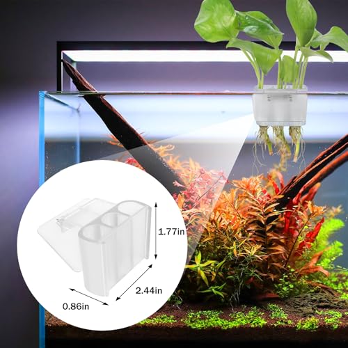 3 Holes Upgraded Aquatic Plant Cup Aquarium Plant Holder for Tank,Aquascape Accessories Decorations- White 2 Pcs - color: White 2 Pcs