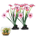 SEWACC 2pcs Aquarium Plants Fish Tank Decoration Artificial Plastic Plants Small Purple Pink Fish Tank Accessories for Desktop Household Aquarium Supplies