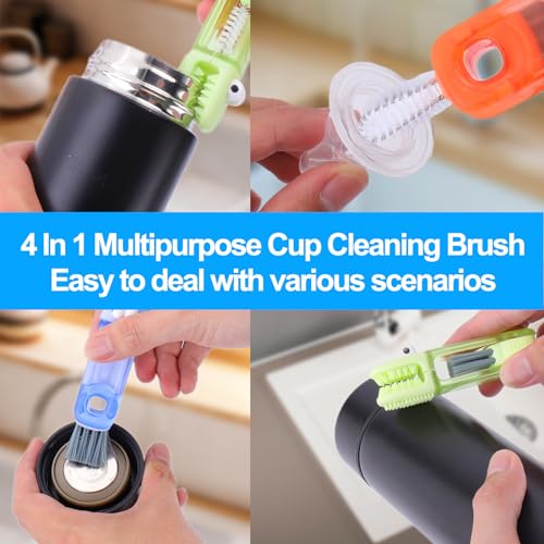 XANGNIER 4 in 1 Cup Lid Gap Cleaning Brush Set,Multifunctional Water Bottle Lid Cleaner Brush,3 Pack Water Bottle Crevice Cleaning Tool,Tumbler Lid Cleaner Brush for Stanley/YETI Cup,Kitchen Gadgets - color: 4 in 1 Cup Lid Cleaning Brush-3 Pack