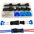 14-12 AWG 2 Pin Connector Weather Pack Connectors Kit 2 Wire Waterproof Automotive Electrical Plug Connectors Quick Connect and Disconnect (4 Set) - size: 2pin/4kit/14-12AWG