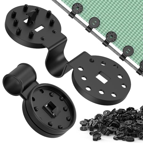 Heavy Duty Round Shade Cloth Clips 40 Pcs - Plastic Garden Net Clamps for Shade Cloth for Garden, Tarp Clips Heavy Duty, Anti Bird Netting, Sun Shade Sail, Windproof Awning Clamp