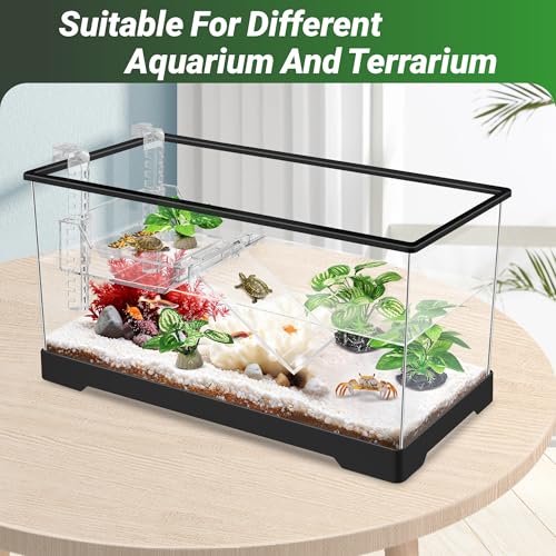 GOZILLA Silk Fish Tank Plants,Reptile Artificial Plant,Reptile Plants for Terrarium,Aquarium Decorations Accessories Set,Resin Pedestal Silk Aquarium Plant for Fish Tank.(4PCS/A-Set) - color: 4pcs/A-set