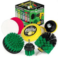 Electric Spin Scrubber Kitchen Cleaning Set with Multi-Purpose Cleaner Paste - Lemon Lime Scented, Stainless Steel Appliance, Oven, Stove Top, Microwave, Sink, Counter Top, Grout, Baseboard Cleaner - color: Green