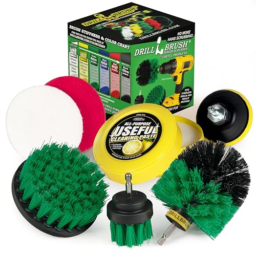 Electric Spin Scrubber Kitchen Cleaning Set with Multi-Purpose Cleaner Paste - Lemon Lime Scented, Stainless Steel Appliance, Oven, Stove Top, Microwave, Sink, Counter Top, Grout, Baseboard Cleaner - color: Green