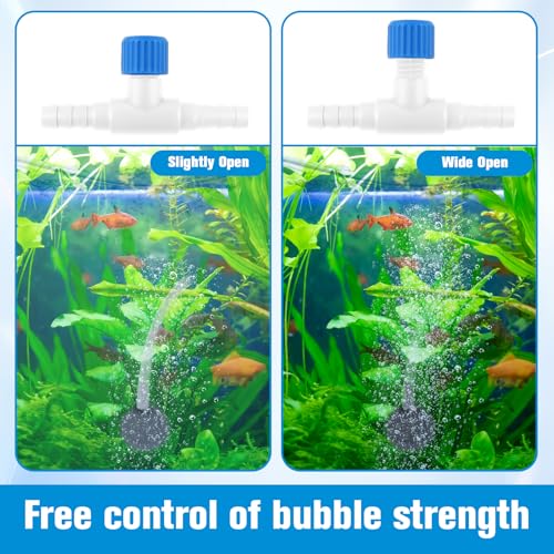 10 Pcs Aquarium Air Control Valves for 3/16" ID Airline Tubing, T Shaped Aquarium Air Valve Aquarium Tubing Connectors Single Way Plastic Flow Controllers Regulators for Fish Tank Tubing
