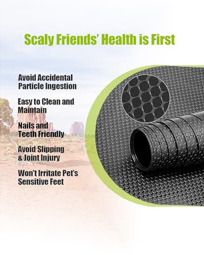 Bearded Dragon Tank Accessories, Reptile Substrate Floor for Bearded Dragon Enclosure 4x2x2, Leopard Gecko Tank Liner Mat for 120 Gallon Reptile Tank - color: Black