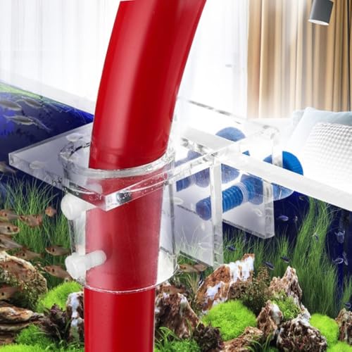 Water Pipes Fixture Transparent Acrylic Aquarium Tube Holder Leak-Proof Mounting Bracket with Screws for Fish Tank Organization(Single Hole Fixture) - style: Single Hole Fixture
