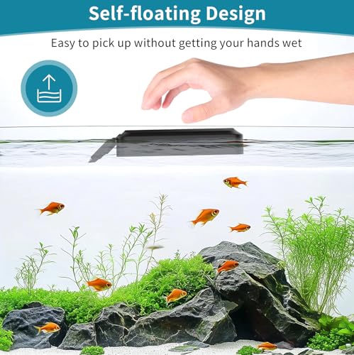 hygger Aquarium Magnet Glass Cleaner, Magnetic Fish Tank Cleaner with 2 Blades for Glass and Acrylic Aquariums, Aquarium Algae Scraper with Super Strong Magnet for Tank Thickness Up to 0.2 Inch (S) - size: S for Glass Thickness ≤ 0.2“