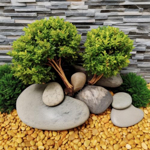 300 LBS River Rocks, StoneCreek, Decorative Garden Stones for Plant Landscaping, Polished Gravel Filler Pebbles for Home Decoration, Vases, Succulents, Flower Beds and Fish Tanks (Pale Yellow, Medium) - color: Pale Yellow, size: 300 LBS