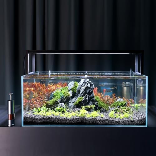 FZONE Aquarium Fish Feeder, Press-to-Feed Fish Food Dispenser for Aquariums