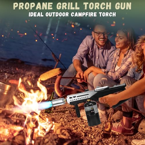 Powerful Propane Torch Gun, Kitchen Torch With Adjustable Flame, Flamethrower Blow Torch for BBQ, Campfire, Searing Steak, Camping (Propane Tank Not Included) - color: Option 4