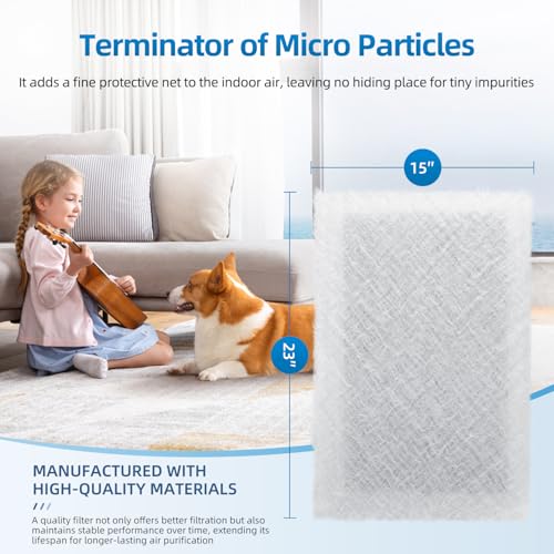 16x25 Replacement Filter Pads Compatible with SolaceAir Pristine Dynamic Air Cleaner 16x25x1 Carbon & Electrostatic Media White (6 Pack)