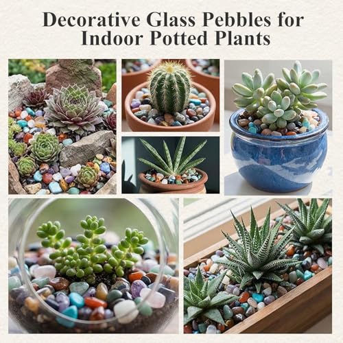 JOHOUSE Quartz Crystals, Crushed Chips Tumbled Polished Stone Beads Irregular Shaped Succulent Rocks for Plants Indoor Betta Fish Tank Gravel Vase Filler Crafts About 1lb(450g),10 Different Kinds - color: Assorted