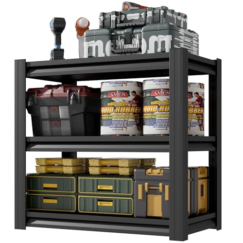 3-Tier Metal Aquarium Stand, 34" W x 18" D x 31.5" H, Adjustable Heavy Duty Fish Tank Rack, 660 lbs Capacity, Antique White (Black) - color: Black