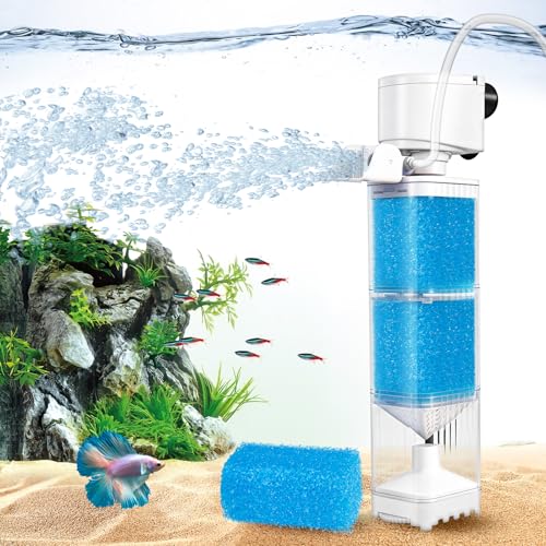 Aquarium Filter for 40-70 Gallons Tank, 225GPH Fish Tank Filters with Oxygenation, Wavemaker & Impurity Isolation, Multi-Functional Circulation System - size: Rectangle: For 40-70 Gal