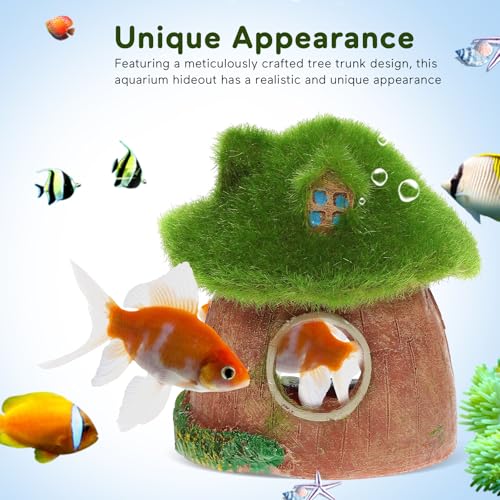 Happyyami Betta Fish Tank Hideout Aquarium House Compact Fish Shelter Decorative Ornament for Small Aquariums and Betta Tank Decor