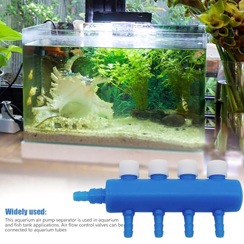 Aquarium Air Tubing Valves – Air Pump Splitter Control, Adjustable Lever Distributor | Airline Tube Connectors Fittings For Fish Tank Bubblers, Aquatic Systems, Airs Flow Management And Oxygen Supply - color: 4 heads