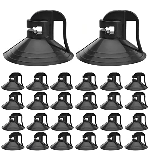 Sunshade Suction Cups 24Pcs Car Shade Windshield Suction Cups PVC Sucker for Car Shades Windows, Windshield, Kitchen, Bathroom (Black) - color: Black