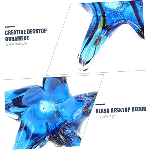Healifty Colorful Glass Sea Star Decor Ocean-Themed Desktop Ornament Handcrafted Glass Craft for Home Decoration and Aquarium Accessories Random Color