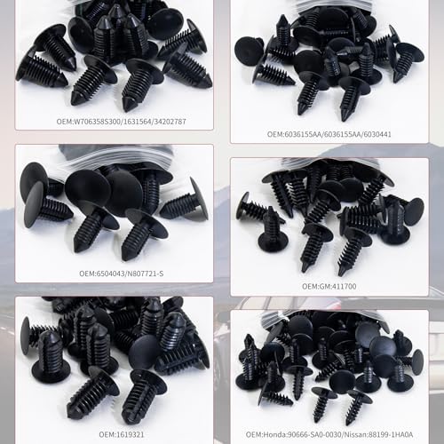 160 Pcs Christmas Tree Style Fender Retainer Clips 6mm/7mm/8mm/9mm/10mm/11mm Nylon Universal Auto Body Fastener Clip Assortment, Fender Bumper Shield Door Panel Push Pins Rivets for Car Truck Vehicle - size: 160 Pcs-for Multiple Brands