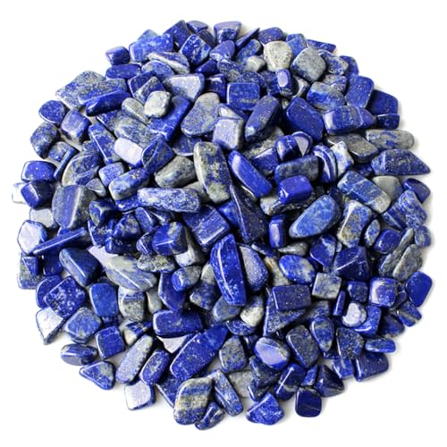 WAYBER 1 Lb/460g Deep Blue Lapis Lazuli Pebbles Irregular Decorative Stones Natural Crystal Rock Gravel for Aquarium/Fish Turtle Tank/Succulent Plants/Air Plants Decoration (Fill 0.9 Cup) - color: Deep Blue, size: 1 Pound
