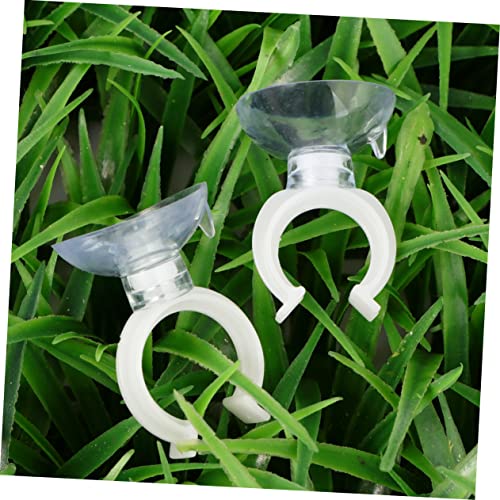 Mikikit 10pcs Strong Aquarium Clips for Fish Tank Cup Hose Fixing Bracket for Pump Tube Holder for Smooth - color: White, size: 4.00X2.50X2.50CM