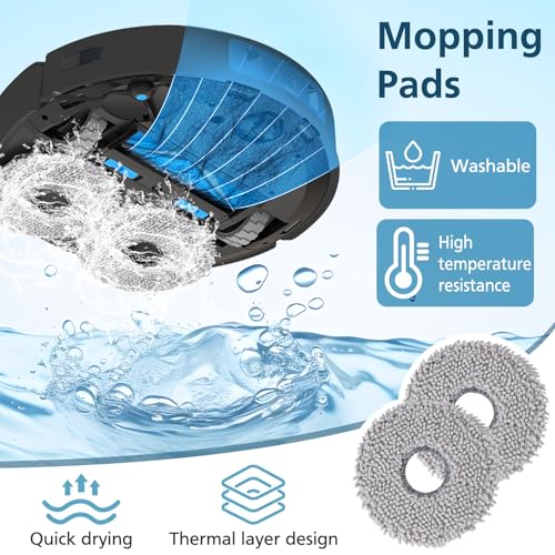 T30S Replacement Parts for ECOVACS DEEBOT T30S/T30S Pro Vacuum and Mop Accessories Kit, includes V-shaped brush, Mop pads, Hepa Filters, Dust Bags, and Side Brushs - style: T30S