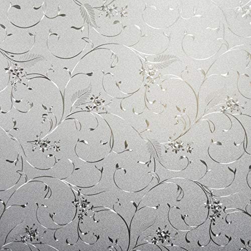 Niviy Privacy Window Film Frosted Window Glass Film No Glue Door Window Covering for Office and Home Decoration,17.7 inches by 118inches - color: Pure, size: 17.7'' x 118''