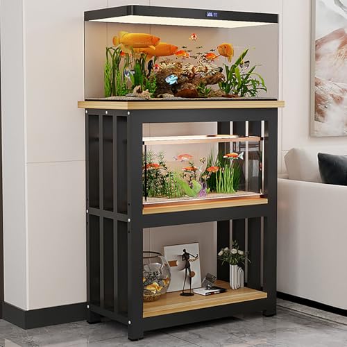 Fish Tank Stand Cabinet for 12-20" Aquariums, Multi-Tier Steel Storage Shelf, Adjustable Panel, Reptile Terrarium Rack, Durable Home Office Organizer, Ideal for Fish Lovers - color: #D, size: 65x45x100cm/25x18x39in